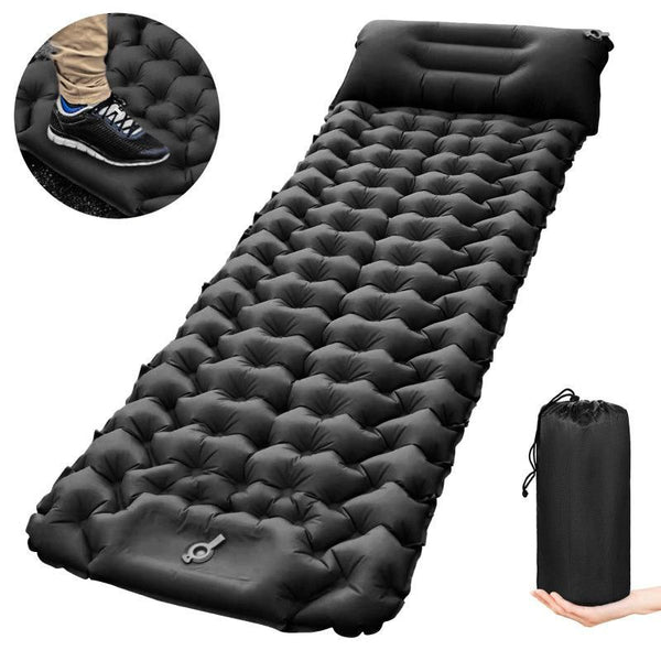 Camping Sleeping Pad with Pillow Built-in Pump Ultralight Inflatable Sleeping Mat Waterproof