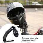 Portable 4-Digit Combination Cable Lock 5ft Self-Coiling, for Bike Motorcycle Helmet Glass Door Black