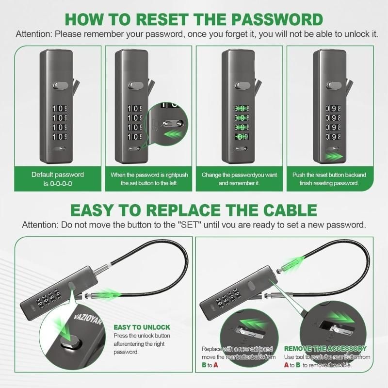 Steel wire rope combination lock basket anti-theft lock bicycle lock Wire rope password lock