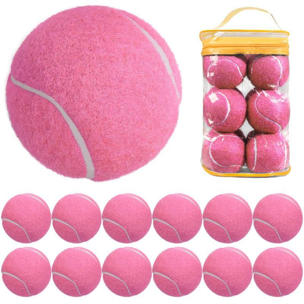 12 Pack Soft Training Tennis Balls, Low Pressure Pract Balls for Daily Training - Pink