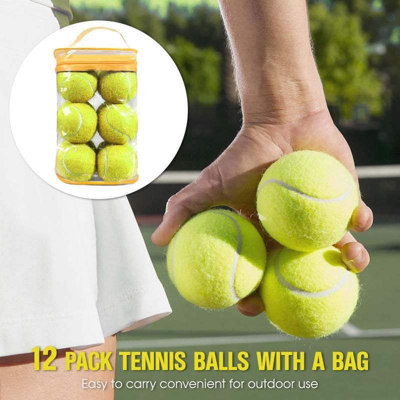 12 Pack Soft Training Tennis Balls, Low Pressure Pract Balls for Daily Training - Black