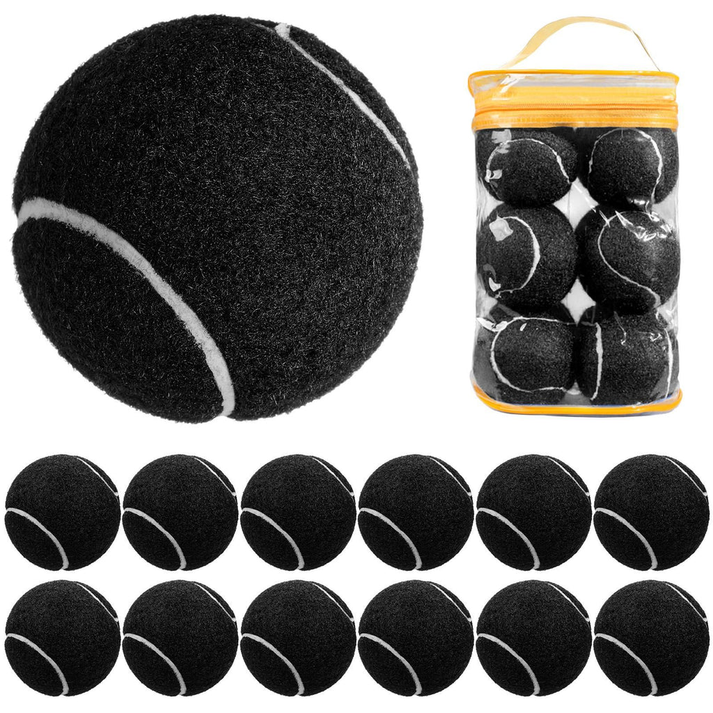 12 Pack Soft Training Tennis Balls, Low Pressure Pract Balls for Daily Training - Black