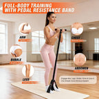 55LBS Foot Pedal Tension Rope, Home Leg Exercise Resistance Belt with Handle - Black