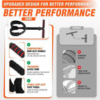 55LBS Foot Pedal Tension Rope, Home Leg Exercise Resistance Belt with Handle - Black