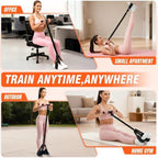 55LBS Foot Pedal Tension Rope, Home Leg Exercise Resistance Belt with Handle - Black