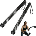 Battle Rope 2pc Cordless Portable Training Rope Fitness HIIT Muscle Exercise Black