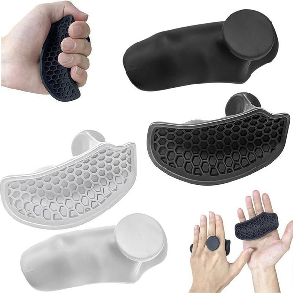 Grip Finger Exerciser Non-Slip Training Grip Fitness Weightlifting Gloves (2 Pairs) Black + Grey