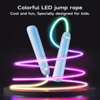 LED Light-Up Jump Rope for Boys Girls - Adjustable Glow-in-the-Dark Skipping Rope Black