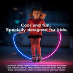 LED Light-Up Jump Rope for Boys Girls - Adjustable Glow-in-the-Dark Skipping Rope Black