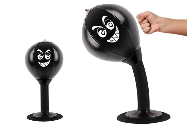 Desk Punching Bag Desktop Toy with Strong Suction Cup Fun Punch Desktop Game-Black