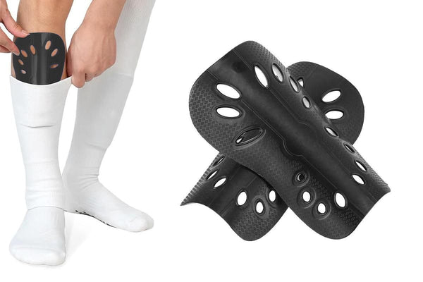 Protective Breathable Soccer Shin Guard Sleeves For Kids Adults - Black