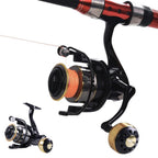 Spinning Fishing Reel HE Series 5000 6000 7000 Size 12 Ball Bearings 10kg Drag - HE7000