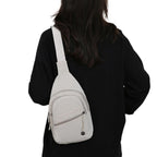 Sling Bag for Women Sling Backpack Chest Daypack Crossbody Bag - White