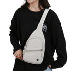 Sling Bag for Women Sling Backpack Chest Daypack Crossbody Bag - White