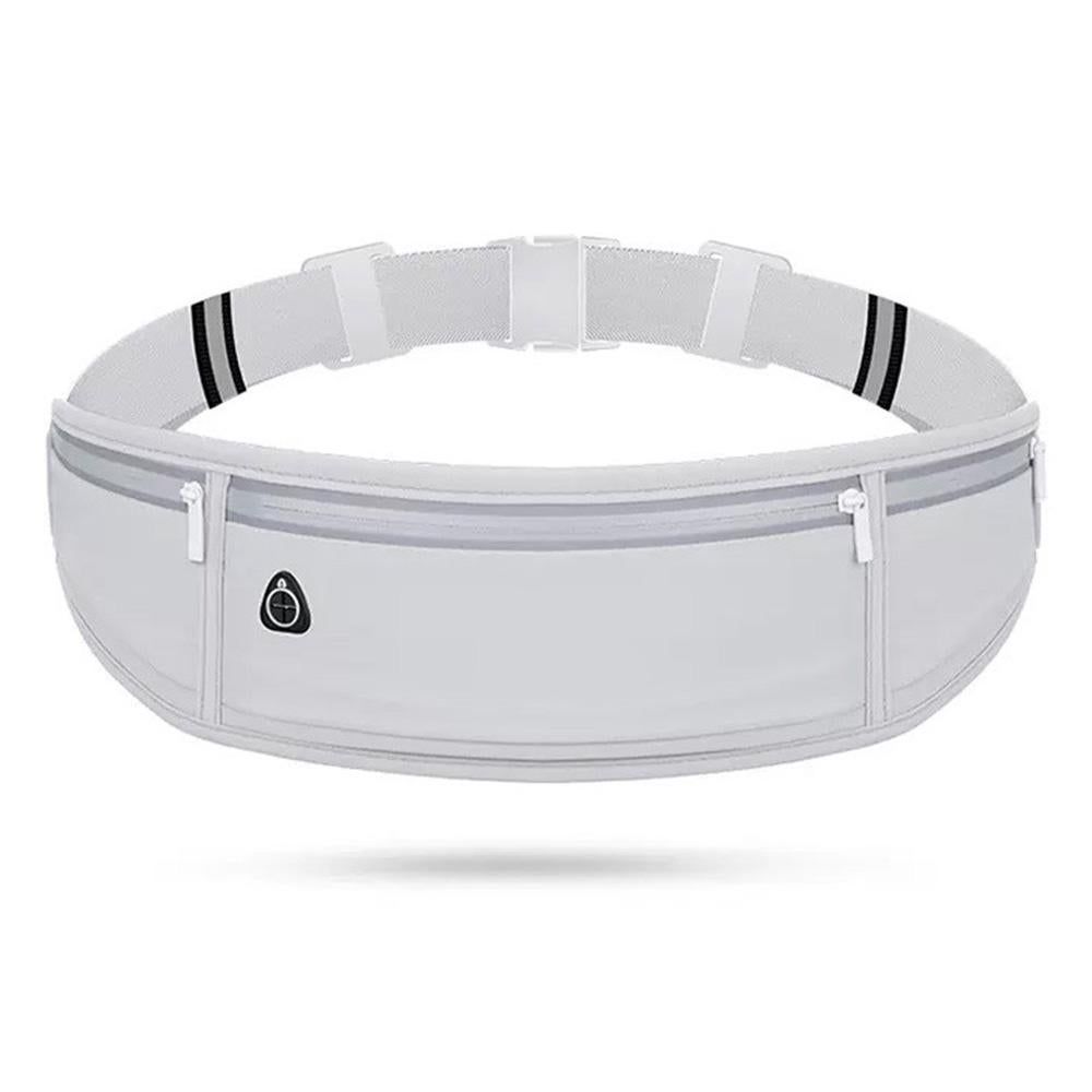 Running Belt Ultra Light Bounce Free Waist Pouch Bag Fitness Workout Belt Sport Waist Pack Exercise Waist Bag - Light Gray