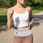Running Belt Ultra Light Bounce Free Waist Pouch Bag Fitness Workout Belt Sport Waist Pack Exercise Waist Bag - Light Gray