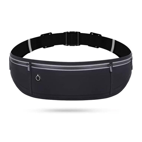 Running Belt Ultra Light Bounce Free Waist Pouch Bag Fitness Workout Belt Sport Waist Pack Exercise Waist Bag - Black