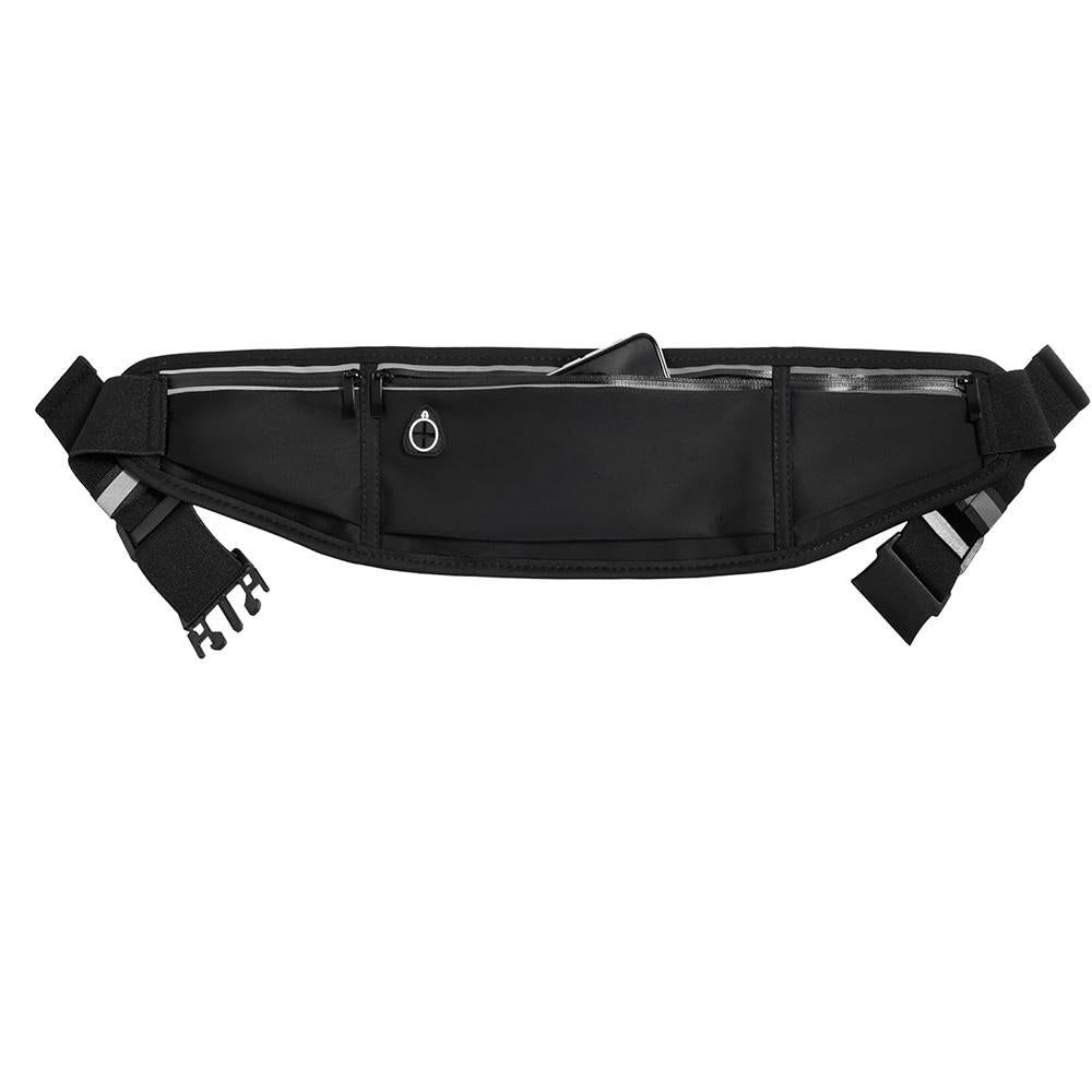 Running Belt Ultra Light Bounce Free Waist Pouch Bag Fitness Workout Belt Sport Waist Pack Exercise Waist Bag - Black