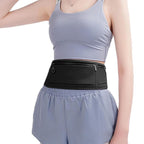 Running Belt Ultra Light Bounce Free Waist Pouch Bag Fitness Workout Belt Sport Waist Pack Exercise Waist Bag - Black