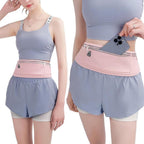 Running Belt Ultra Light Bounce Free Waist Pouch Bag Fitness Workout Belt Sport Waist Pack Exercise Waist Bag - Pink