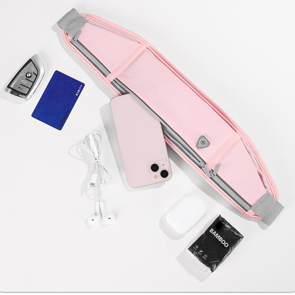Running Belt Ultra Light Bounce Free Waist Pouch Bag Fitness Workout Belt Sport Waist Pack Exercise Waist Bag - Pink