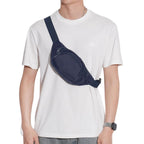 Waist Bag With 3 Zipper Pockets Crossbody Bag Unisex Large Fanny Pack For Travel Holiday - Dark Blue