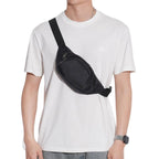 Waist Bag With 3 Zipper Pockets Crossbody Bag Unisex Large Fanny Pack For Travel Holiday - Black