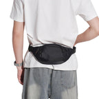 Waist Bag With 3 Zipper Pockets Crossbody Bag Unisex Large Fanny Pack For Travel Holiday - Black