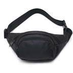 Waist Bag With 3 Zipper Pockets Crossbody Bag Unisex Large Fanny Pack For Travel Holiday - Black