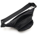 Waist Bag With 3 Zipper Pockets Crossbody Bag Unisex Large Fanny Pack For Travel Holiday - Black