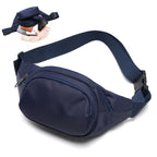Waist Bag With 3 Zipper Pockets Crossbody Bag Unisex Large Fanny Pack For Travel Holiday - Black