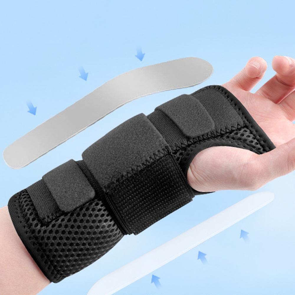 1Pair Carpal Tunnel Wrist Brace Carpal Tunnel Splint Arthritis Pain and Support For Sprained Relief Night Work - Black & M