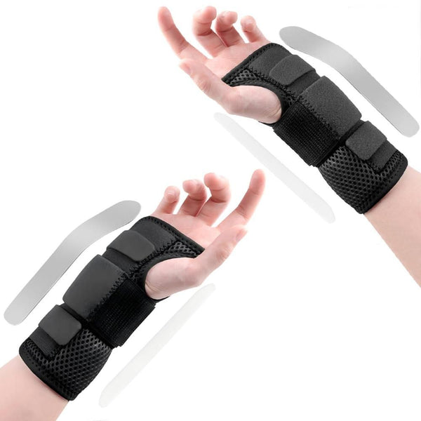 1Pair Carpal Tunnel Wrist Brace - Black & S