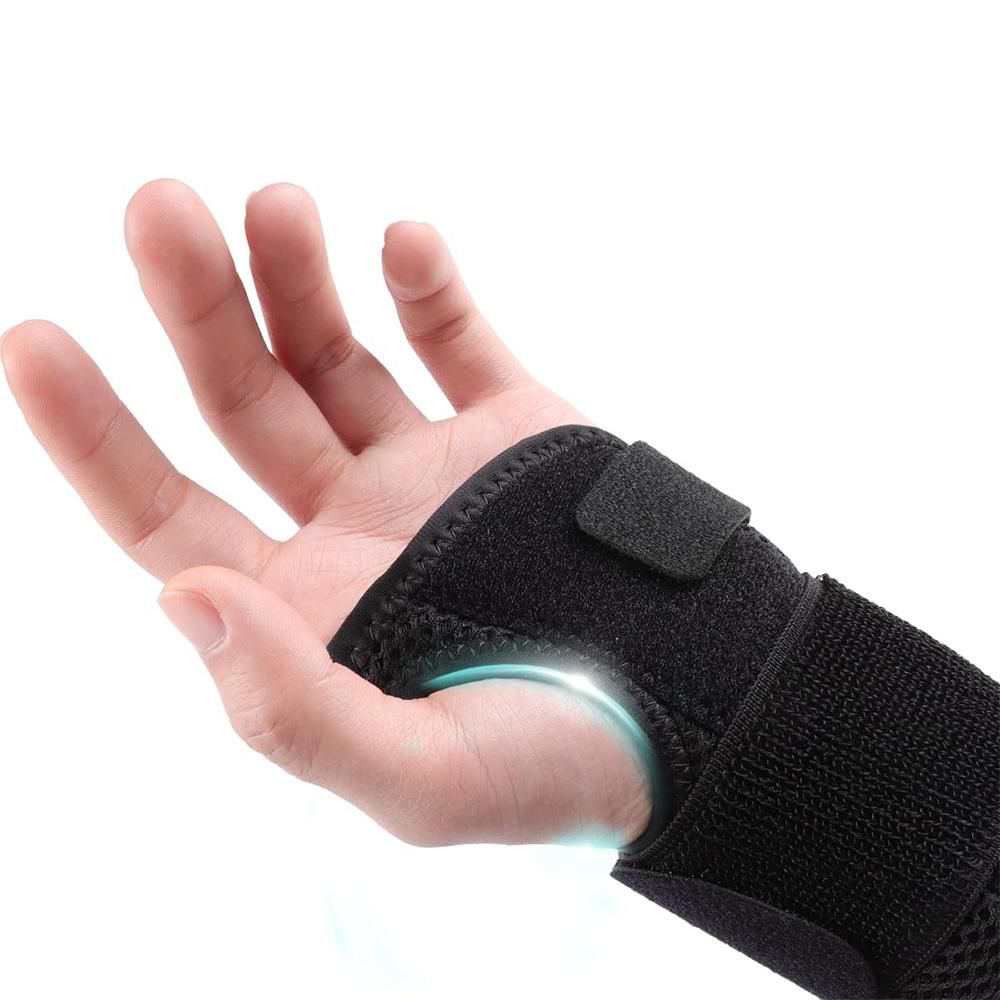 1Pair Carpal Tunnel Wrist Brace Carpal Tunnel Splint Arthritis Pain and Support For Sprained Relief Night Work - Black & L