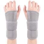 1Pair Carpal Tunnel Wrist Brace Carpal Tunnel Splint Arthritis Pain and Support For Sprained Relief Night Work - Gray & S