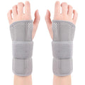 1Pair Carpal Tunnel Wrist Brace Carpal Tunnel Splint Arthritis Pain and Support For Sprained Relief Night Work - Gray & L
