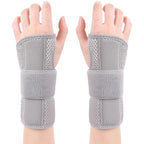 1Pair Carpal Tunnel Wrist Brace Carpal Tunnel Splint Arthritis Pain and Support For Sprained Relief Night Work - Gray & L