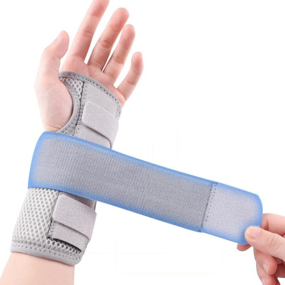1Pair Carpal Tunnel Wrist Brace Carpal Tunnel Splint Arthritis Pain and Support For Sprained Relief Night Work - Gray & L