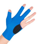 1 Pair Three Finger Billiards Gloves For Left Hand Pool And Snooker - Blue