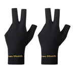 1 Pair Three Finger Billiards Gloves For Left Hand Pool And Snooker - Black