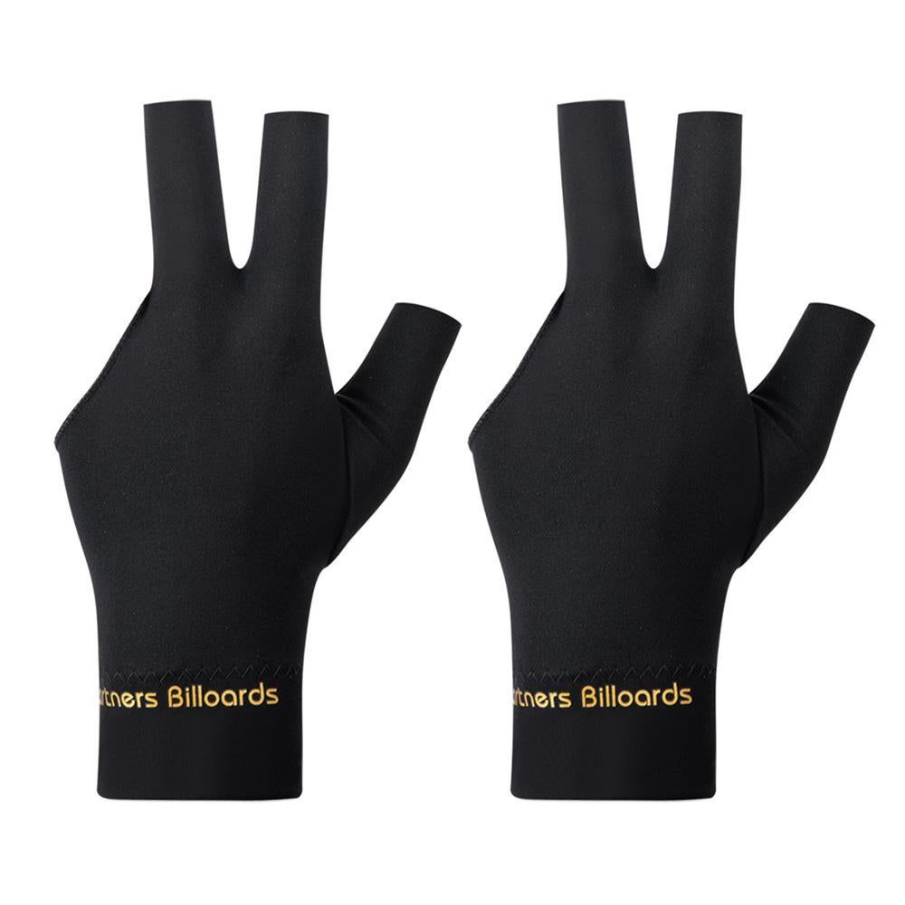 1 Pair Three Finger Billiards Gloves For Left Hand Pool And Snooker - Black