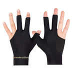 1 Pair Three Finger Billiards Gloves For Left Hand Pool And Snooker - Black