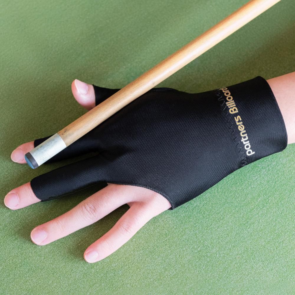 1 Pair Three Finger Billiards Gloves For Left Hand Pool And Snooker - Black
