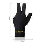 1 Pair Three Finger Billiards Gloves For Left Hand Pool And Snooker - Black
