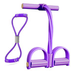 6 Tube Pedal Ankle Puller Fitness Exercise Rope with 8 Shape Resistance Band - Purple