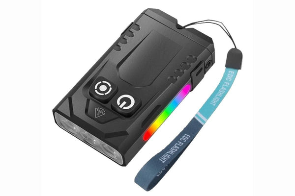 Aluminum Alloy Portable Mini Flashlight with 365nm UV Light and RGB Side Lamp