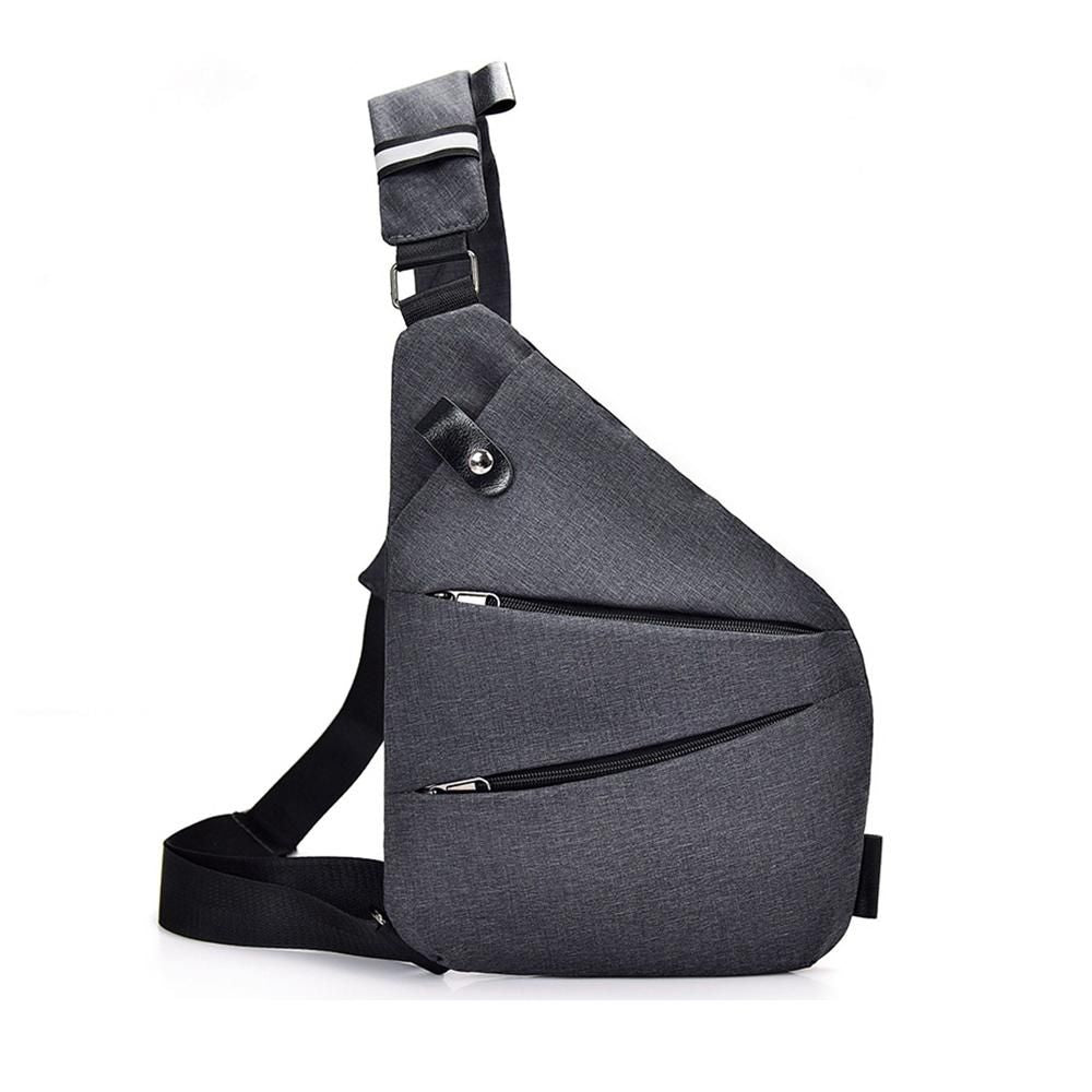 Anti Theft Sling Bag Oxford Cloth Chest Shoulder Bag Travel Crossbody Pack - Left