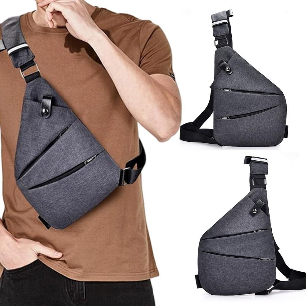 Anti Theft Sling Bag Oxford Cloth Chest Shoulder Bag Travel Crossbody Pack - Right