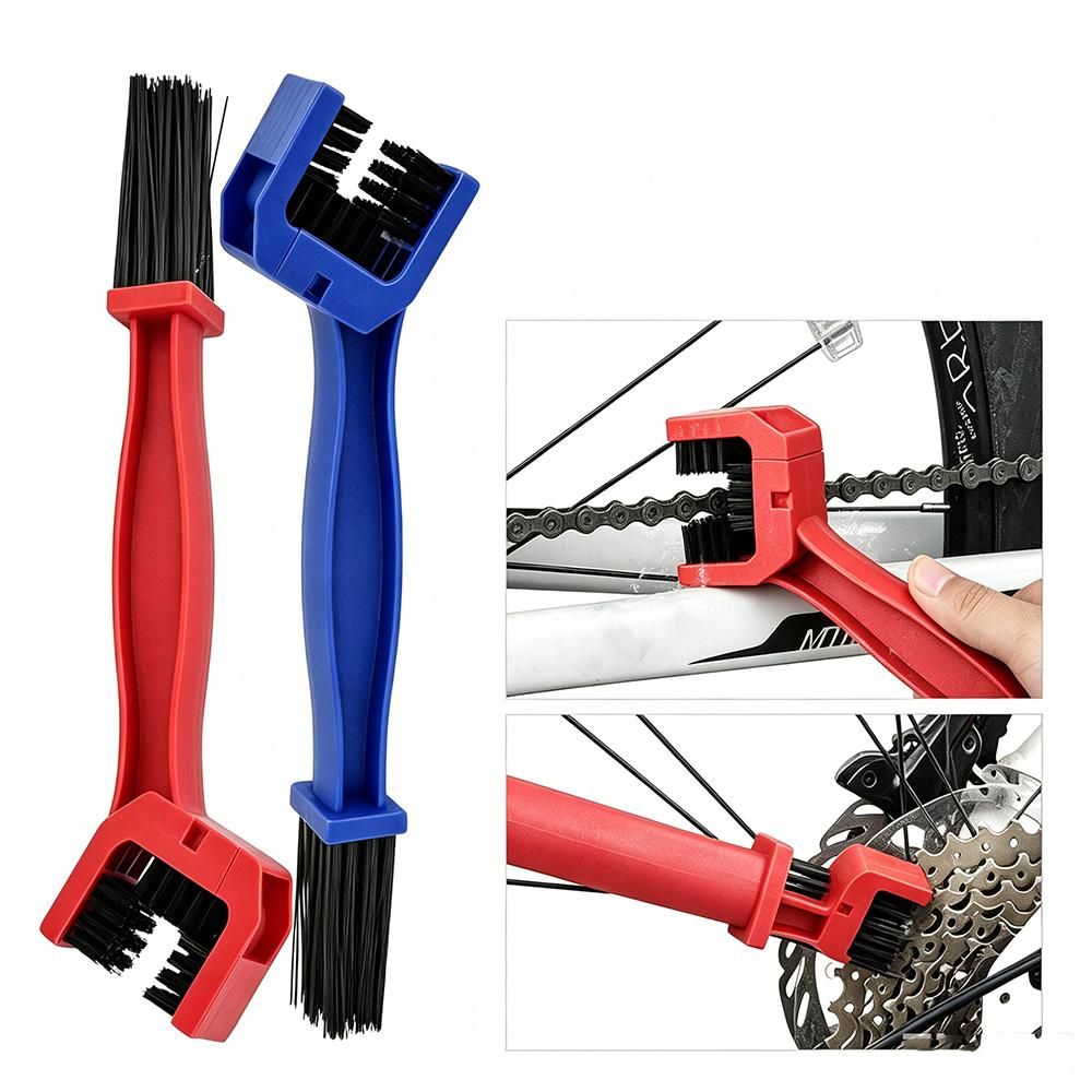 2 Pcs Dual Head Bike Chain Cleaning Brush Set for Bicycle Motorcycle Chain Cleaner
