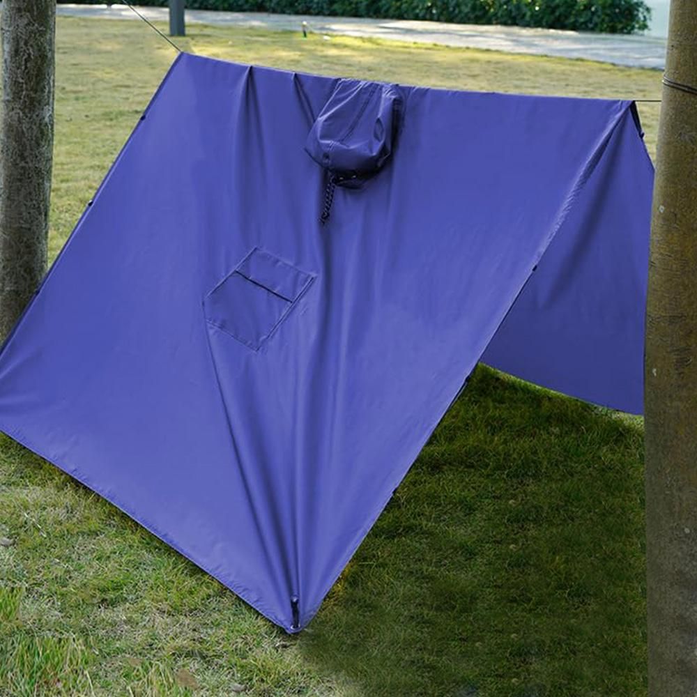 3 in 1 Portable Rain Poncho Waterproof Lightweight Emergency Raincoat with Pocket - Blue